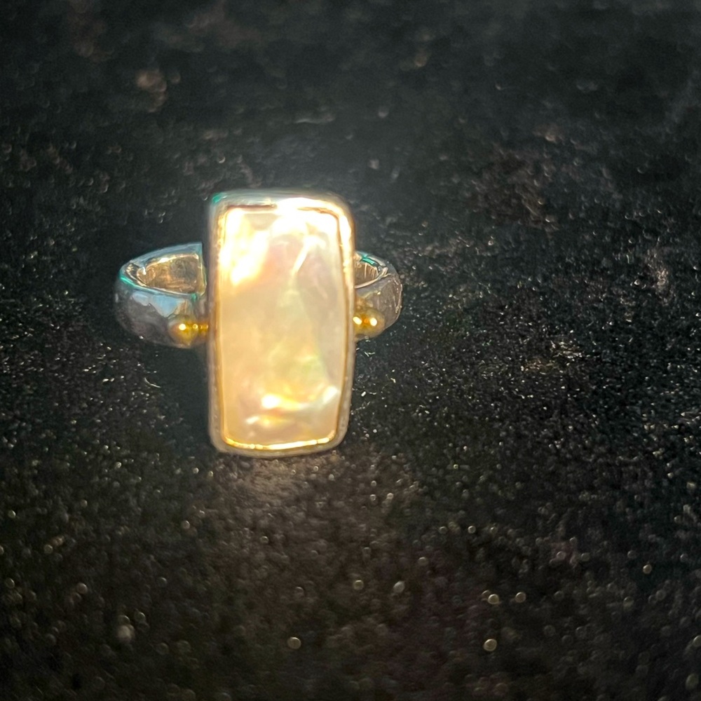 Kendra Scott gold, silver, pearl ring